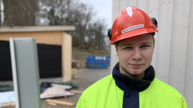 David Gunnarsson, elev på byggprogrammet på Kungsmadskolan