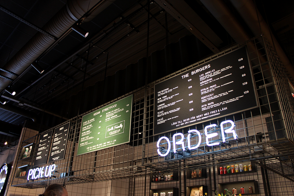 Bild på menytavlan.