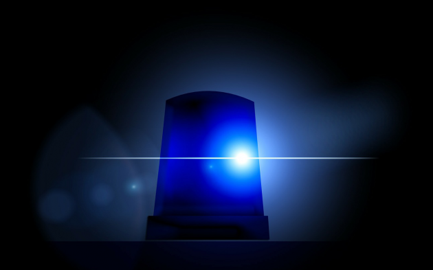 Genre bild på blåljuslampa.