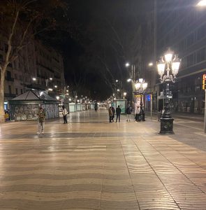 Bild på den populära gågatan som som nu står tom.