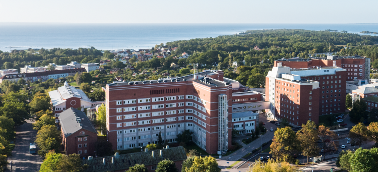 Kalmar Länssjukhus ovanifrån.