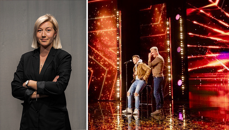 Elwin Heikkinen sitter på Talang-scenen efter att ha fått en direktbiljett till finalen.