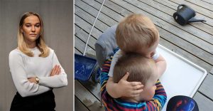 Fr vänster: Majas redaktionsbild. Två barn som håller om varandra.