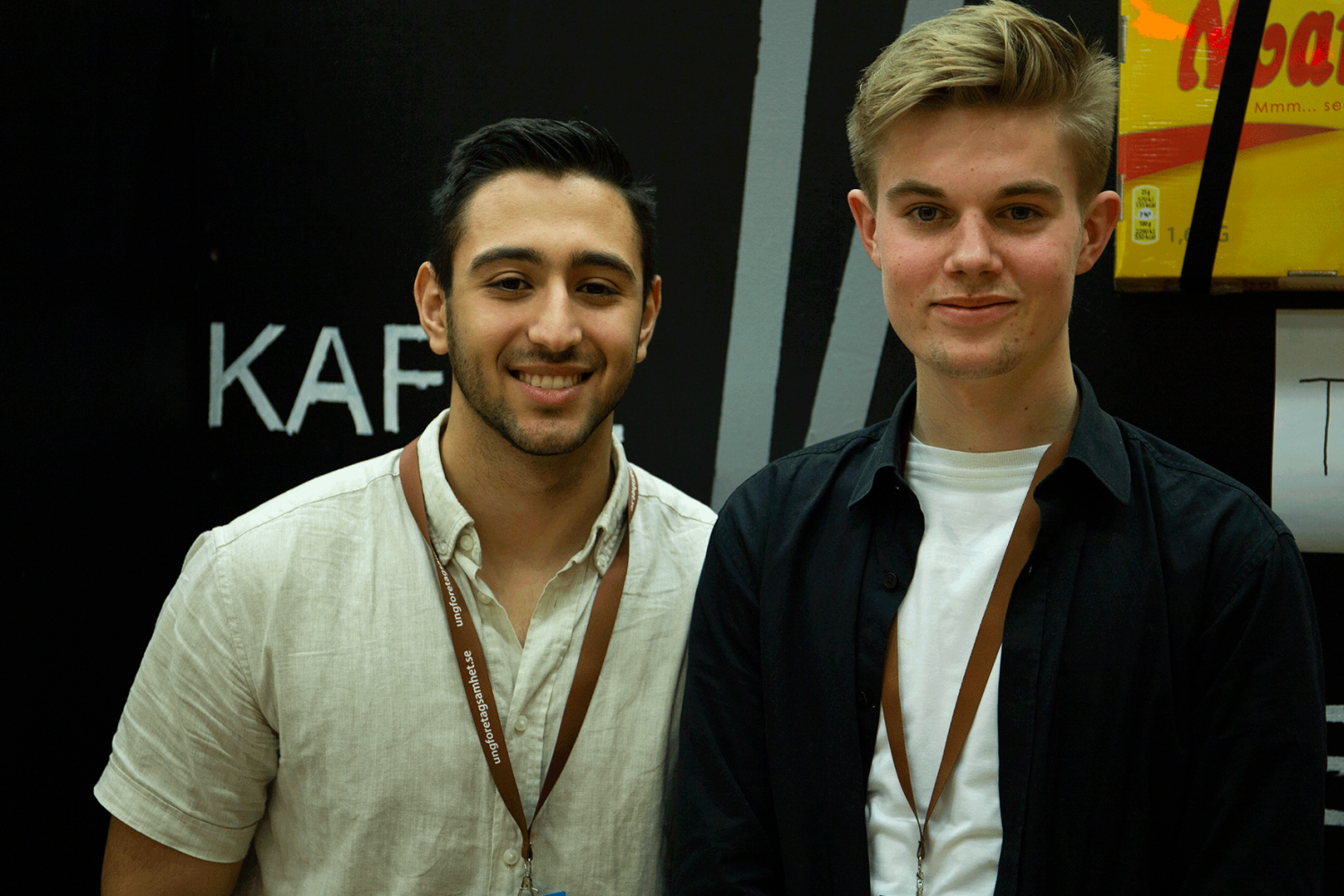 Edvin Flodmark och Hassan Chami från Kalmar driver företaget Kaffe Korgen UF.