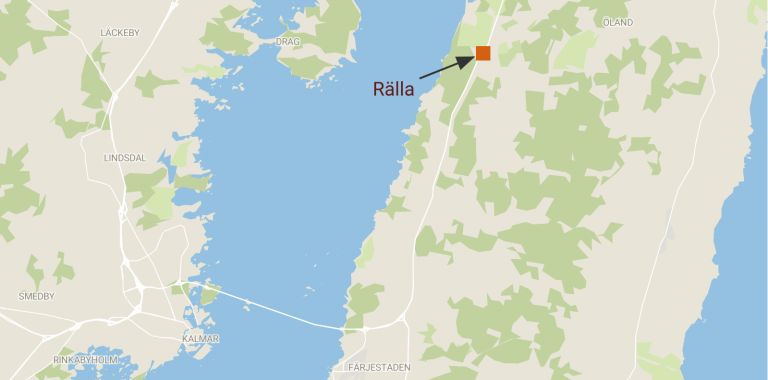 Karta där Rälla är markerad