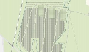 Skiss över Hultsfreds solcellsspark