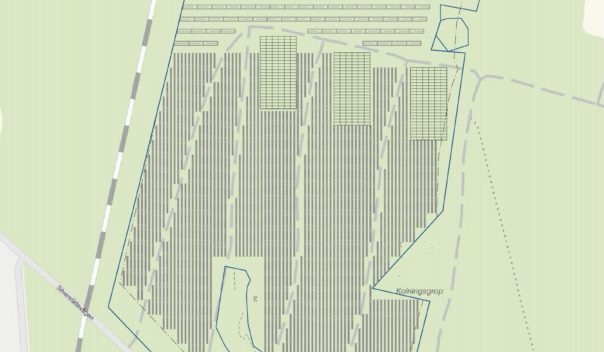 Skiss över Hultsfreds solcellsspark