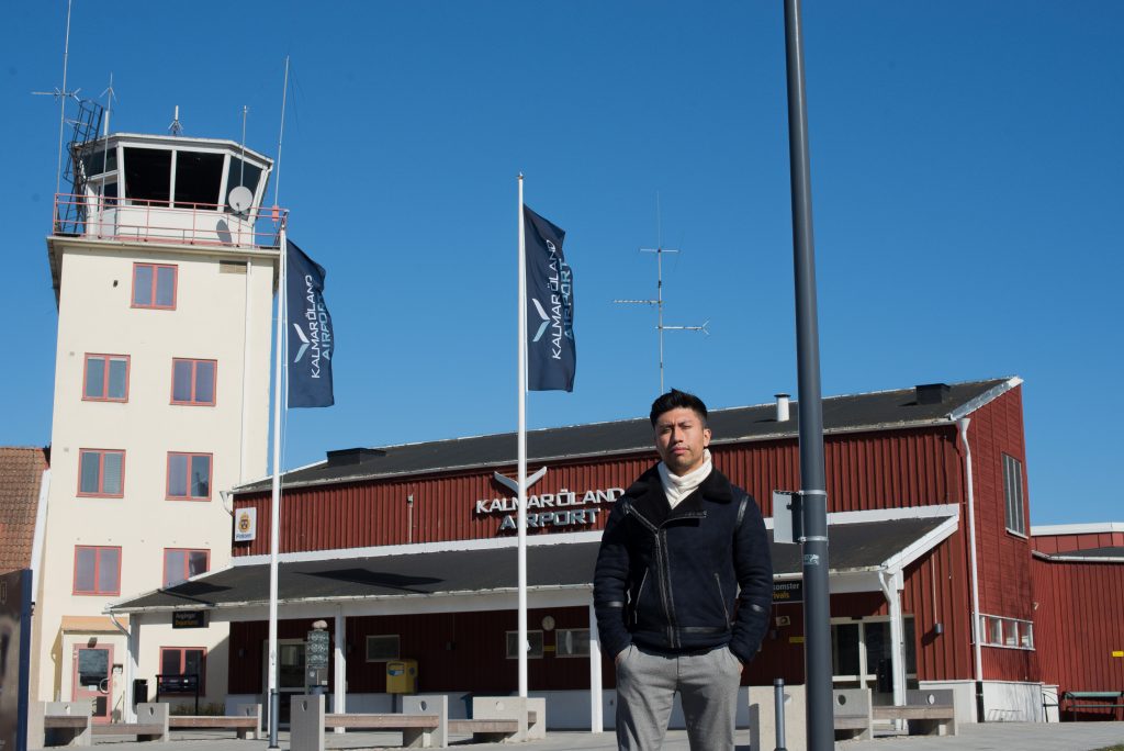 José Martin utanför Kalmar Öland Airport