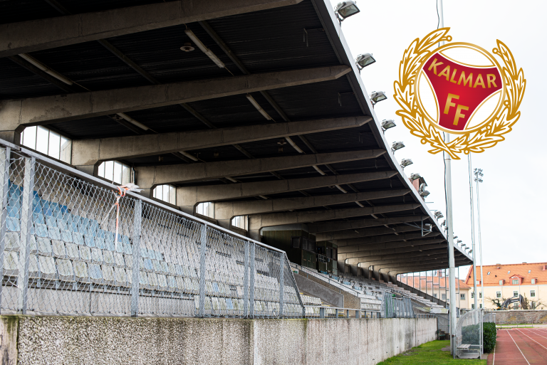 Den gamla läktaren på Fredrikskans som var Kalmars hemmaplan